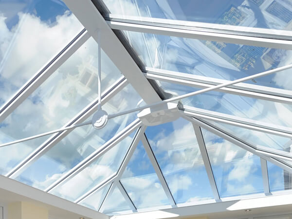 A glass conservatory roof